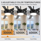 72 Inch 7-Blade Ceiling Fan with Light & Remote