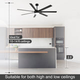 72 Inch 7-Blade Ceiling Fan with Light & Remote
