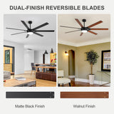 72 Inch 7-Blade Ceiling Fan with Light & Remote