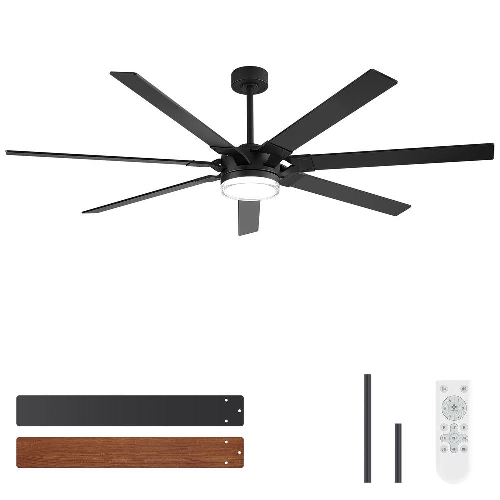 72 Inch 7-Blade Ceiling Fan with Light & Remote