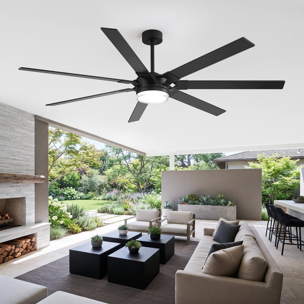 72 Inch 7-Blade Ceiling Fan with Light & Remote