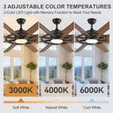 60 Inch 8-Blade Black Ceiling Fan with Light & Remote