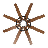 60 Inch 8-Blade Black Ceiling Fan with Light & Remote