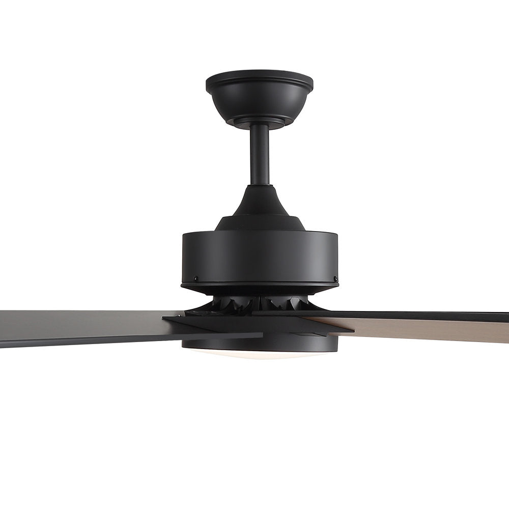 60 Inch 8-Blade Black Ceiling Fan with Light & Remote