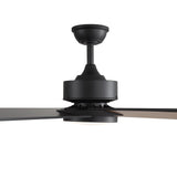 60 Inch 8-Blade Black Ceiling Fan with Light & Remote