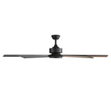 60 Inch 8-Blade Black Ceiling Fan with Light & Remote