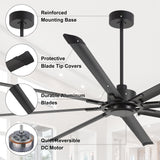 Arvessa 100 Inch Industrial No Light Ceiling Fan With Remote