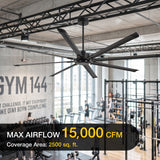 Arvessa 100 Inch Industrial No Light Ceiling Fan With Remote