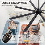Arvessa 100 Inch Industrial No Light Ceiling Fan With Remote