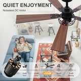 Savelle 42/52-Inch 5-Blade Ceiling Fan With Light & Remote