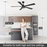 Savelle 42/52-Inch 5-Blade Ceiling Fan With Light & Remote
