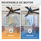 Savelle 42/52-Inch 5-Blade Ceiling Fan With Light & Remote
