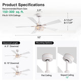 Savelle 42/52-Inch 5-Blade Ceiling Fan With Light & Remote