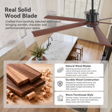 Velelle 60 Inch Ceiling Fan With Light and Remote