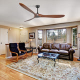 72 Inch Large Ceiling Fan without Light with 3 Solid Wood Blades & Remote