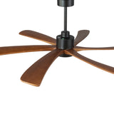 60 Inch Ceiling Fan with Light, 6 Solid Wood Blades & Remote