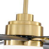 Large 72in Integrated LED Indoor Gold Ceiling Fan with Light and Remote Control Included