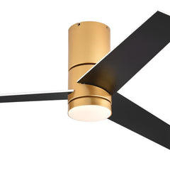 Low Profile 48 in. LED Indoor Gold Ceiling Fans with Light and Remote Control
