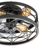 Ravora 16.5-Inch Small Caged Ceiling Fan With Light & Remote