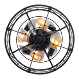 Brielle 20" Flush Mount Caged Ceiling Fan With Light & Remote