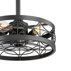 Casey 16.5-in Black Chandelier Ceiling Fan with Remote Control(7-blade)