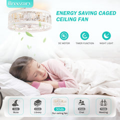 16.5-inch Low Profile Ceiling Fan with Light and Remote (7-blade)