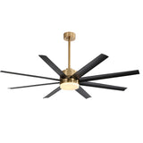 Annette 65 in. Integrated LED Indoor Gold Black-Blade Ceiling Fans with Light and Remote Control