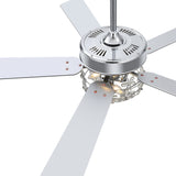 Neven 52-Inch Chrome 5-Blade Ceiling Fan With Light