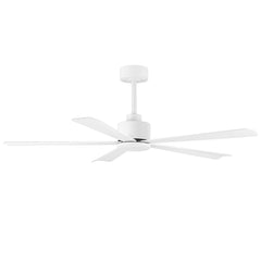 52 in. 6-Speed Indoor Black Ceiling Fans with Remote without Light,5" Downrod Included