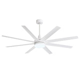 AeroSpan Lux 65-inch white 8-blade ceiling fan with light