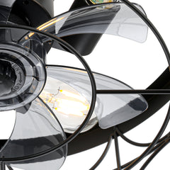 Casey 16.5-in Black Chandelier Ceiling Fan with Remote Control(7-blade)