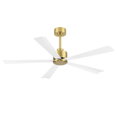 52 in. 6-Speed Indoor Black Ceiling Fans with Remote without Light,5" Downrod Included