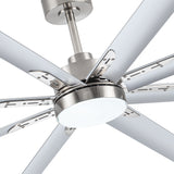 72-Inch Modern Ceiling Fan with Remote, Reversible Powerful DC Motor, 8 Aluminum Blades, 6-Speed, Dual Downrods(7“&24”), LED Light Kit with 3 Color Temps(3000K/4500K/6000K), Black/Gold Black/White/Gold White Finish for Large Room