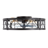 Brielle 20" Flush Mount Caged Ceiling Fan With Light & Remote