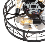 Brielle 20" Flush Mount Caged Ceiling Fan With Light & Remote