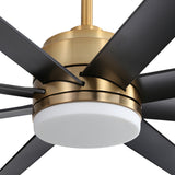 Annette 65 in. Integrated LED Indoor Gold Black-Blade Ceiling Fans with Light and Remote Control