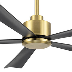 52 in. 6-Speed Indoor Black Ceiling Fans with Remote without Light,5" Downrod Included