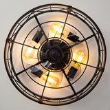 Brielle 20" Flush Mount Caged Ceiling Fan With Light & Remote