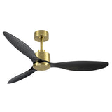 Aervon 52" Gold 3-Blade Ceiling Fan Without Light & Remote