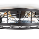 Brielle 20" Flush Mount Caged Ceiling Fan With Light & Remote