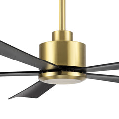 52 in. 6-Speed Indoor Black Ceiling Fans with Remote without Light,5" Downrod Included