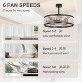 28 Inch Caged Ceiling Fan with Light & Remote Control