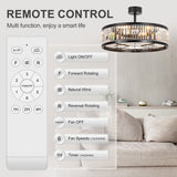 28 Inch Caged Ceiling Fan with Light & Remote Control
