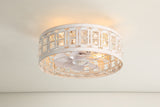 Auvara 16.5-Inch Small Caged Flush Mount Ceiling Fan With Light