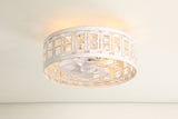 Auvara 16.5-Inch Small Caged Flush Mount Ceiling Fan With Light