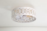 Auvara 16.5-Inch Small Caged Flush Mount Ceiling Fan With Light