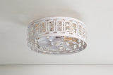 Auvara 16.5-Inch Small Caged Flush Mount Ceiling Fan With Light