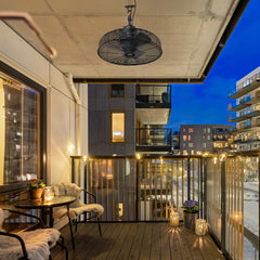 20-inch Black Outdoor Ceiling Fan without Light, IPX4 Waterproof Wet Rated Hanging Fan, Plug in Metal Caged Ceiling Fan with 3-Speed AC Motor for Gazebo Patio Porch Pergola