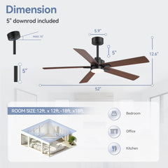 52-in Integrated LED Indoor Ceiling Fans with Light and Remote Control Included