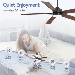 52-in Integrated LED Indoor Ceiling Fans with Light and Remote Control Included